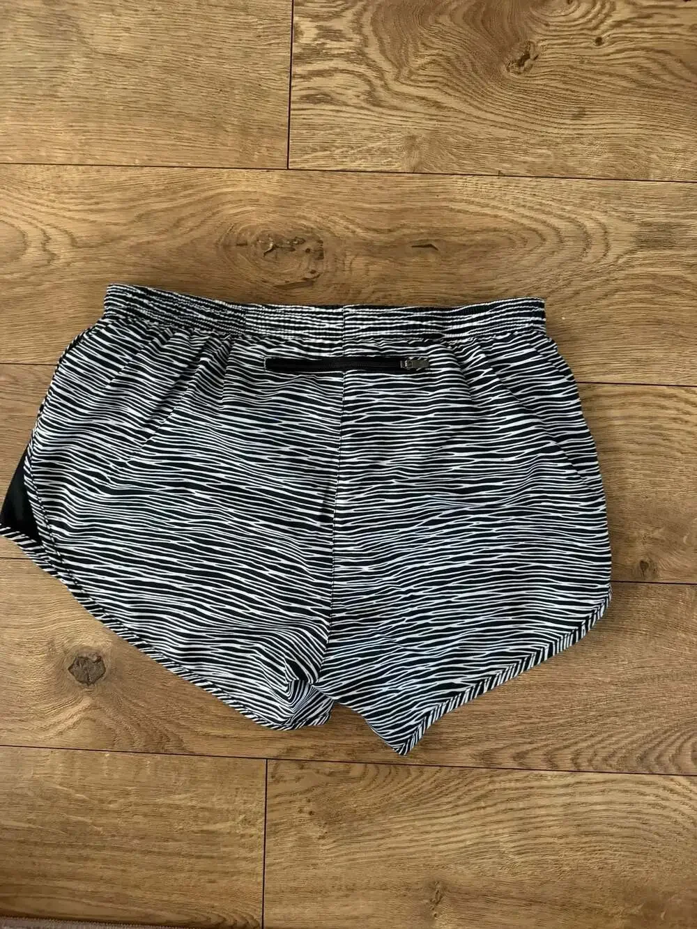 Nike Women's Dri-Fit Zebra Print Running Shorts with Back Zip Pocket